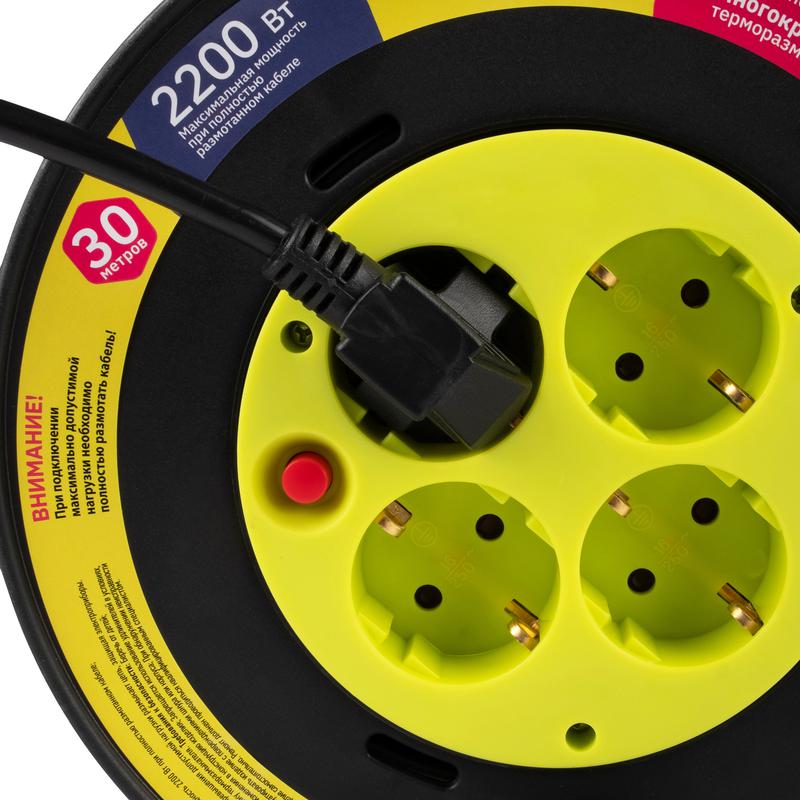 Удлинитель на катушке 4х30м с с заземл. CRG-04-3000 ФАZА 5063808