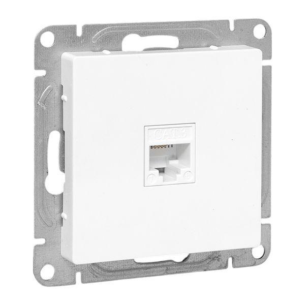 Розетка телефонная 1-м СП Эпика RJ11 механизм бел. EKF UP1-SOW-RJ11