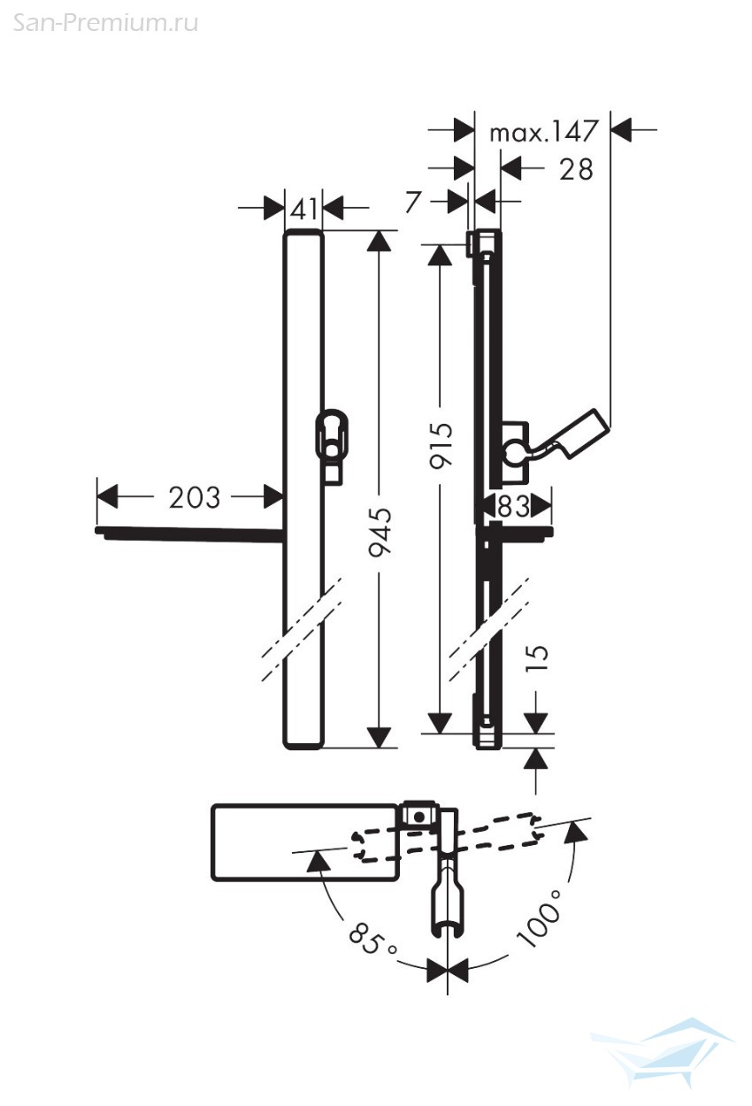 Душевая штанга Hansgrohe Unica 27640400