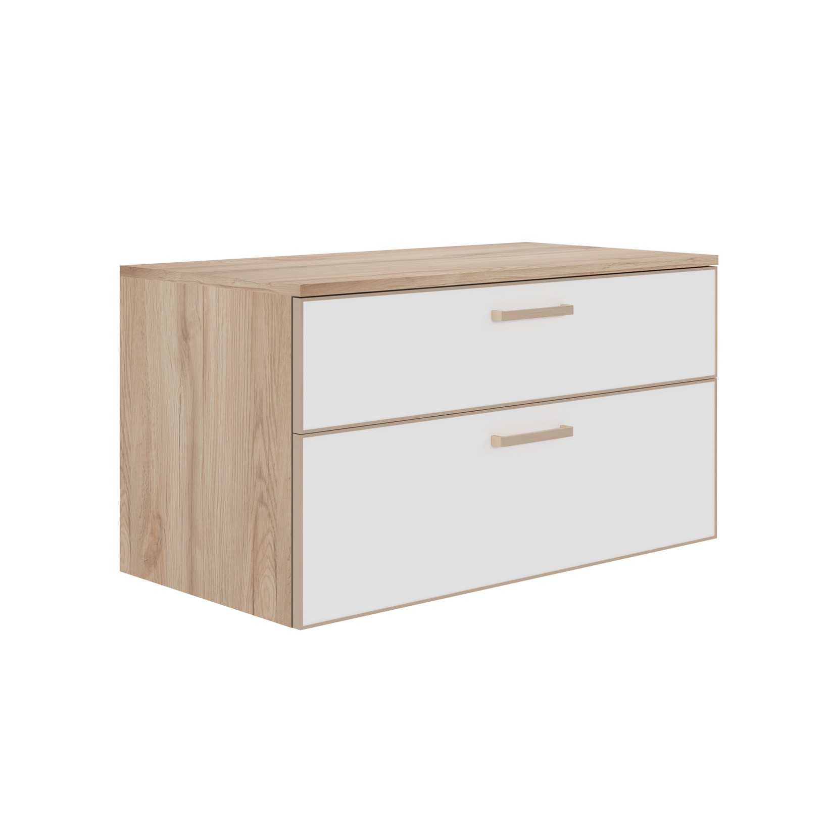 Тумба под раковину ORKA Salerno 100 подвесная, белый матовый, ручки золото