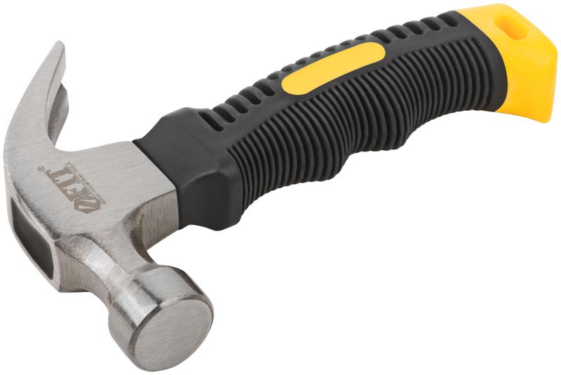 Молоток-гвоздодер укороченный 25мм 225г фибергласовая обрезиненная ручка FIT 44770