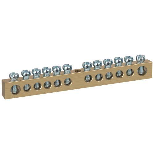 Шина NO-122-32 PEN земля-ноль 8х12мм 12/1 латунная крепеж по центру Эра Б0047247