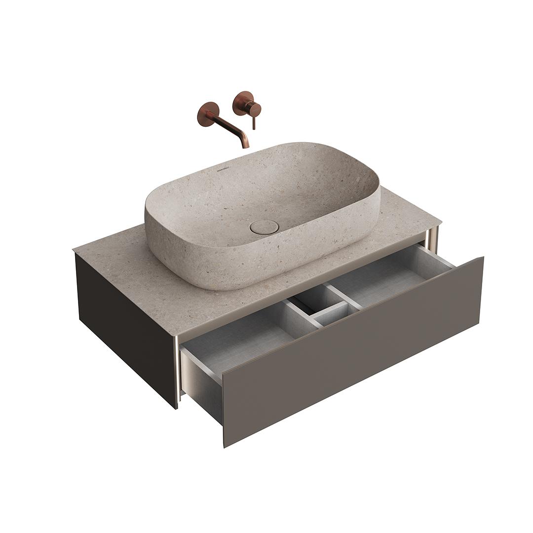 Тумба MAGICA подвесная 90, 1 ящик, вечерний серый матовый