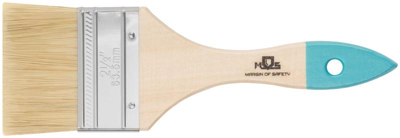 Кисть флейцевая натур. светлая щетина деревянная ручка 2.5дюйм (63мм) MOS 00706М