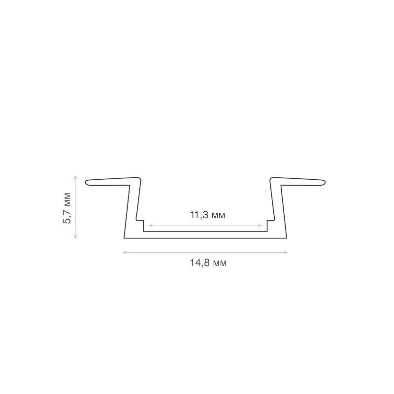 Комплект врезного алюм. профиля с рассеив. 22х6мм 1м черн. Rexant 146-405-2