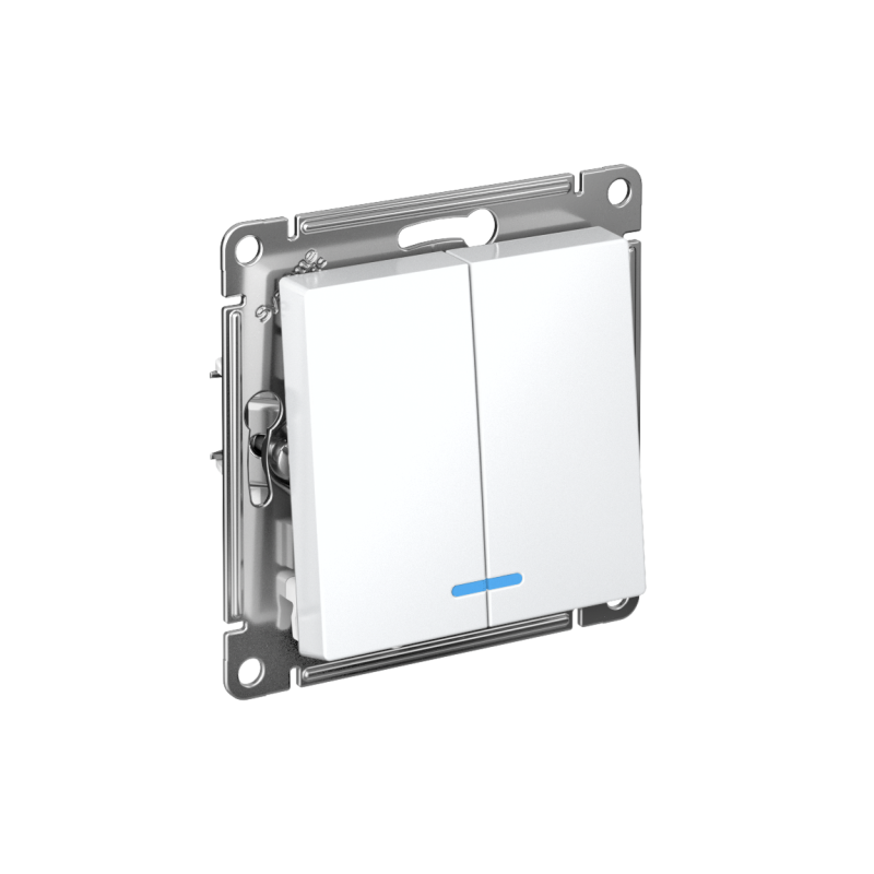 Выключатель 2-кл. СП AtlasDesign 10А IP20 (сх. 5а) 10AX с подсветкой механизм бел. SE ATN000153