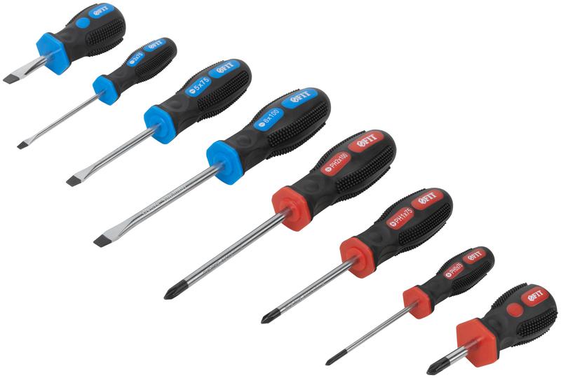 Набор отверток "Универсал" Профи CrV сталь прорезинен. ручки пластик. кейс 8шт FIT 56042