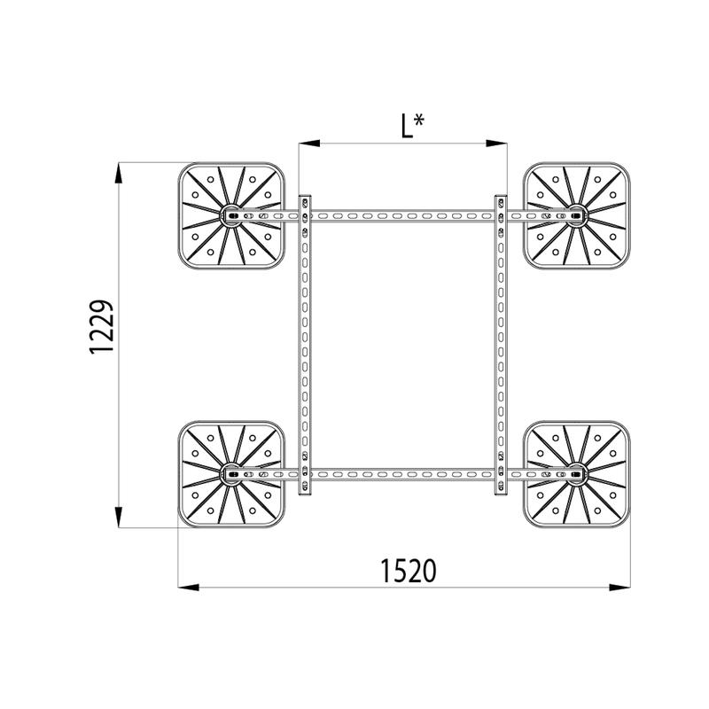 Конструкция опорная для установки оборудования TECHNORAPTOR FOOT 1200х1000 HD КМ TR0215