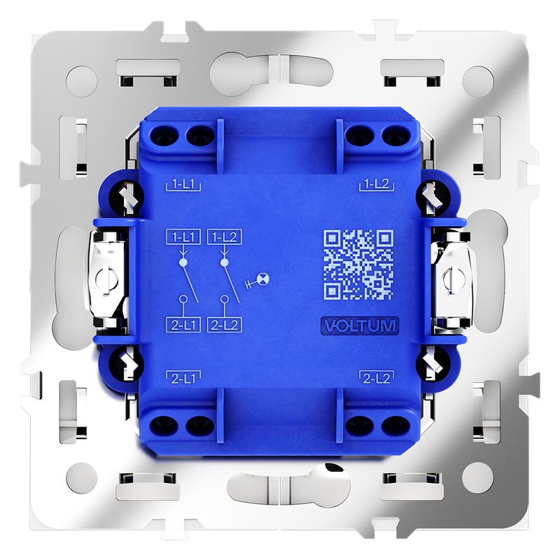 Выключатель 2-кл. СП S70 10А с подсветкой механизм бел. матов. Voltum VLS020202