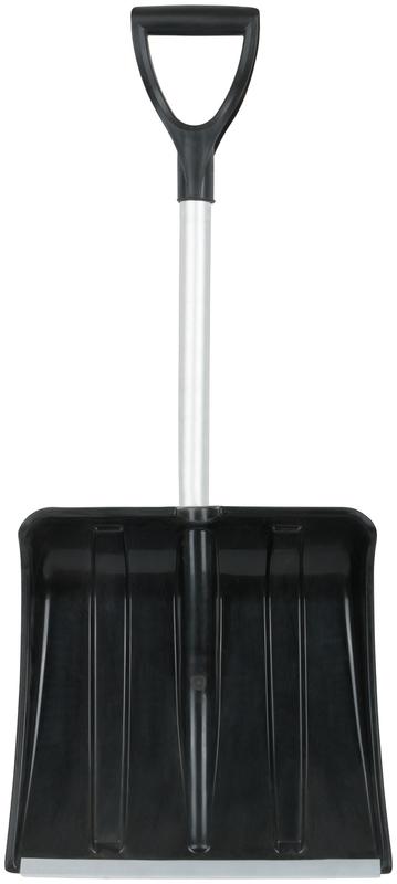 Лопата для уборки снега авто "Мини" 365х380х850мм укороченный алюм. черенок; пластик. 68105