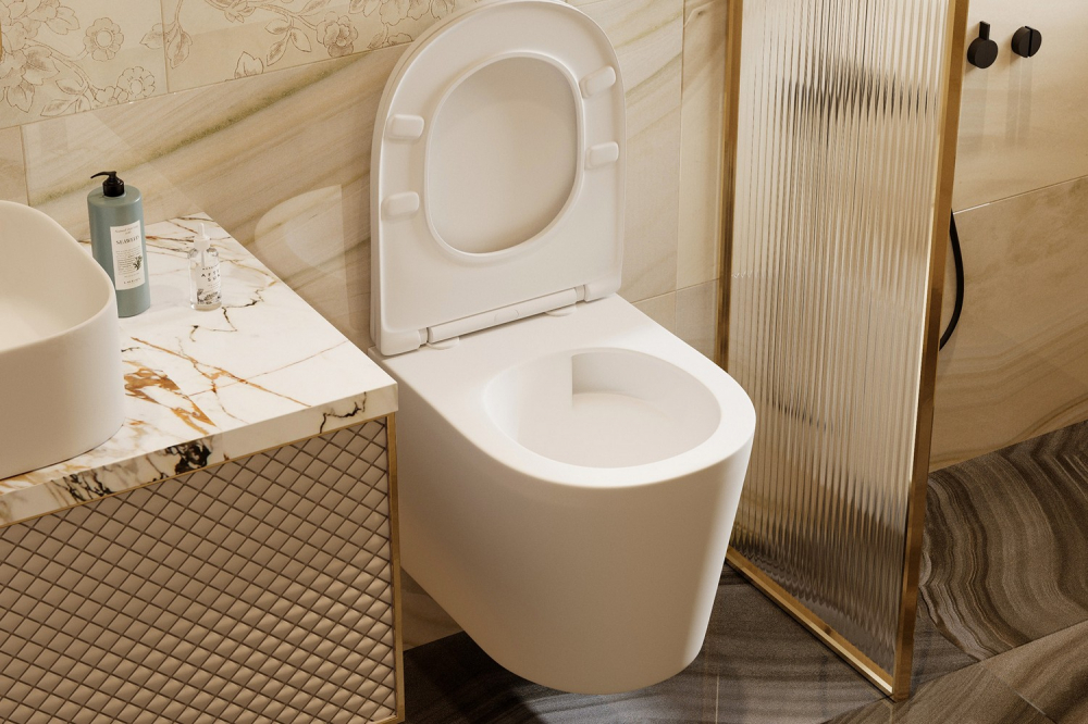 Унитаз ABBER Bequem AC1102TMW подвесной белый матовый, безободковый, смыв торнадо