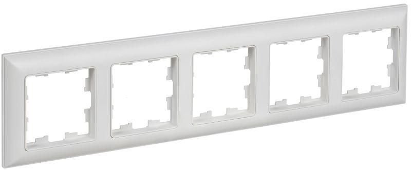 Рамка 5-м BRITE РУ-5-БрАБ арктич. бел./бел. IEK BR-M52-12-K91