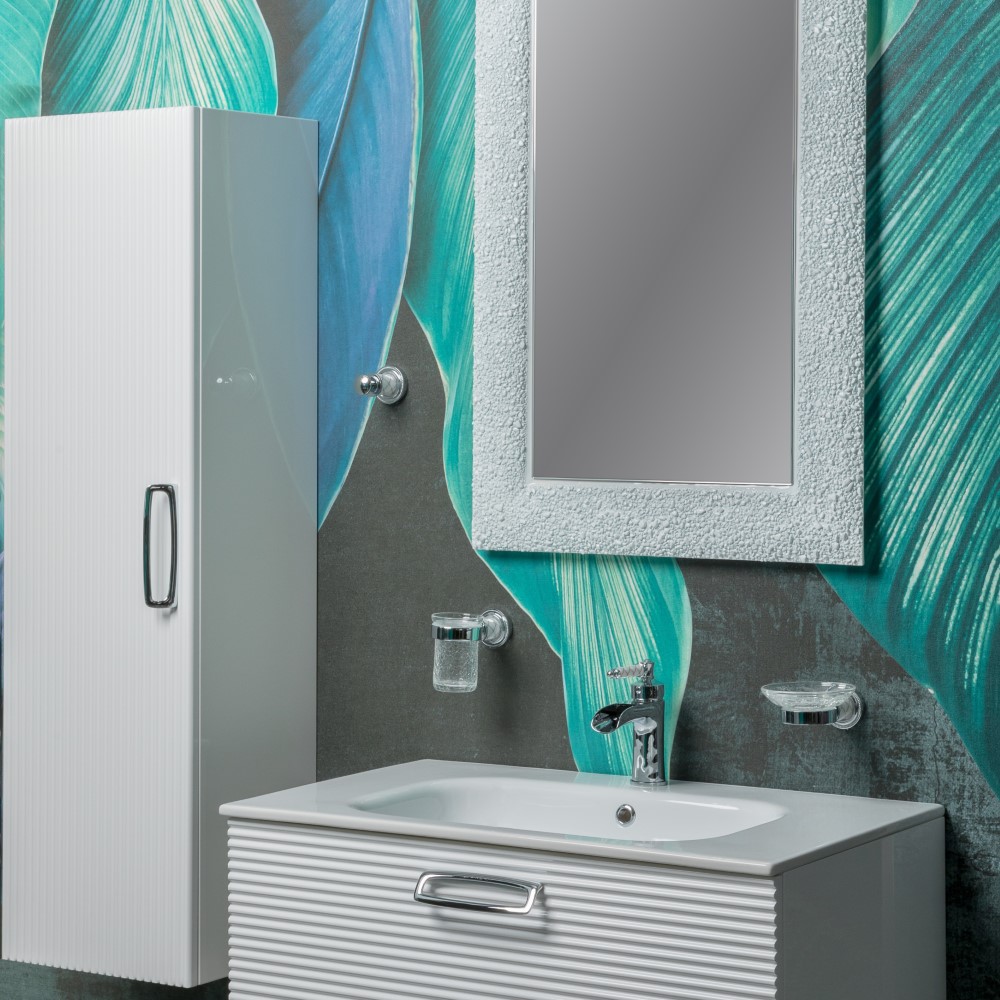 Пенал Linea белый+хром без ножек