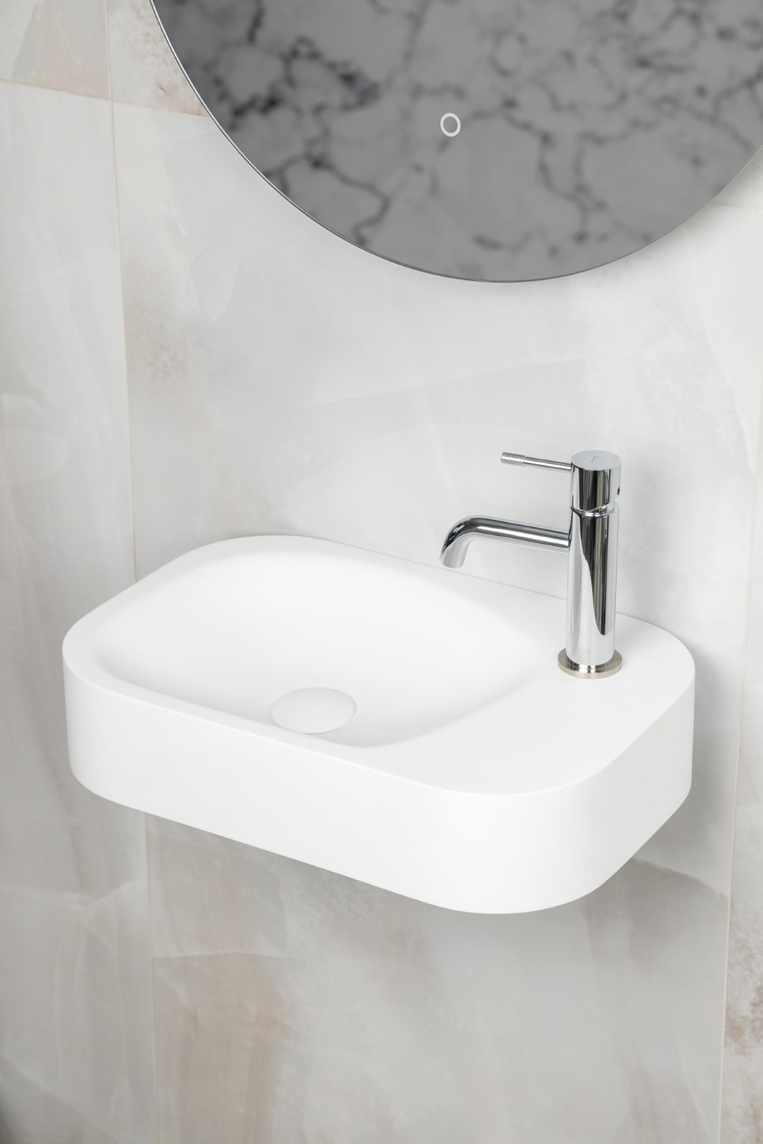 Раковина накладная COLIBRI Corian 480*320*100 Matt White