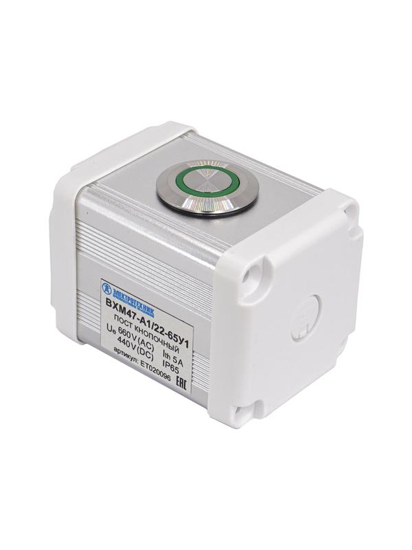 Пост управления BXM47-A1/22-65У1 1 цилиндрическая кнопка 1C1NO1NC зел. Электротехник ET020096