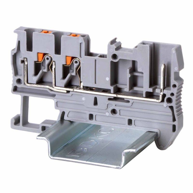 Клемма проходная под вставной штекер зажим push-in; 3 точки подключения; 2.5кв.мм сер. DKC VPR-2.5-TWIN-1P