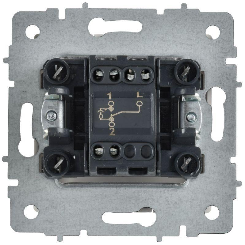 Выключатель проходной 1-кл. СП BRITE ВС10-1-7-БрАБ 10А с индикацией механизм арктич. бел. IEK BR-V12-1-10-K91