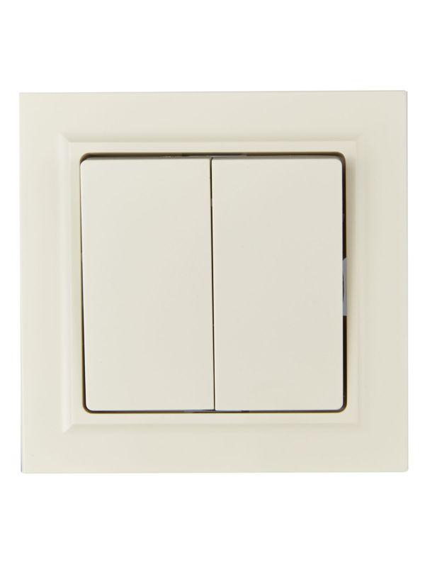 Выключатель 2-кл. СП BRITE ВСР10-2-0-БрКр 10А в сборе беж. IEK BR-V20-0-10-K10-F