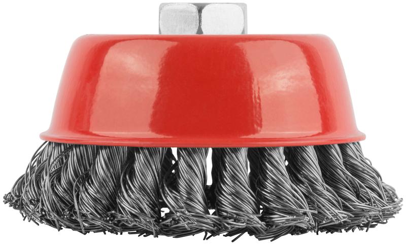 Корщетка чашечная гайка М14 стальная витая проволока 100мм КУРС 39043