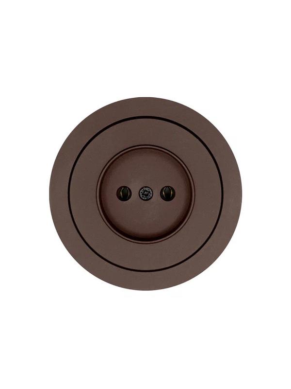 Розетка 1-м СП OSEN без заземл. ПБТ механизм шоколад LEZARD 743-7388-121B
