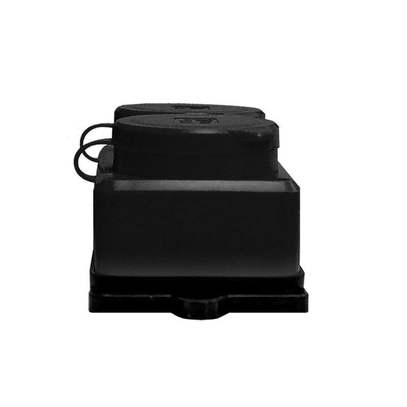 Колодка удлинителя 4-м Компакт 1ф с загл IP44 16А каучук черн. UNIVersal 602231