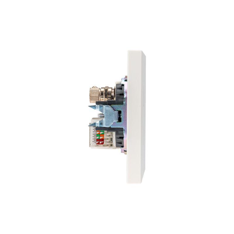Розетка компьютерная + телевизионная СП STRONG MIELE RJ45 кат6 + TV жемчуж. Kranz KR-78-0722-4