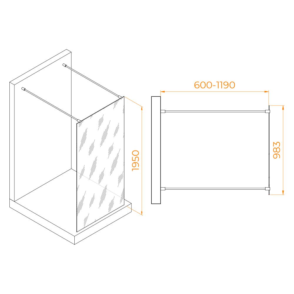 Душевая перегородка RGW WA-016Gb, 35101610-16