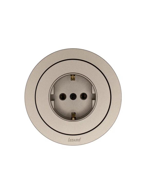 Розетка 1-м OSEN IP20 16А с заземл. ПБТ механизм титан LEZARD 743-3788-122B