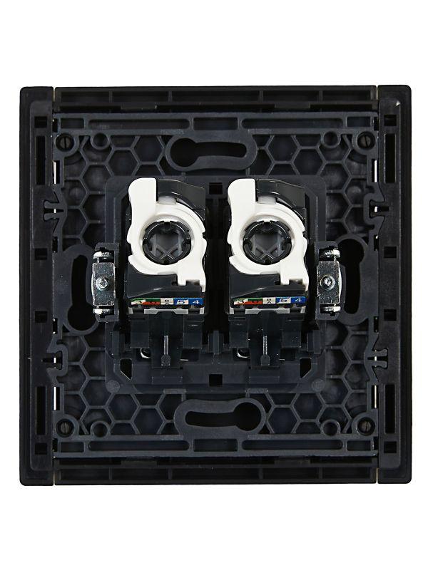 Розетка компьютерная 2-м RJ45 кат.5E FORTE&PIANO FP133 черн. IEK FP-K20-1-K02