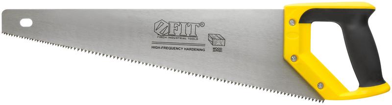 Ножовка по дереву крупный кален.зуб 5 ТPI с запилом 7 ТPI 2D заточка пласт.прорезинен.ручка 450мм FIT 40469