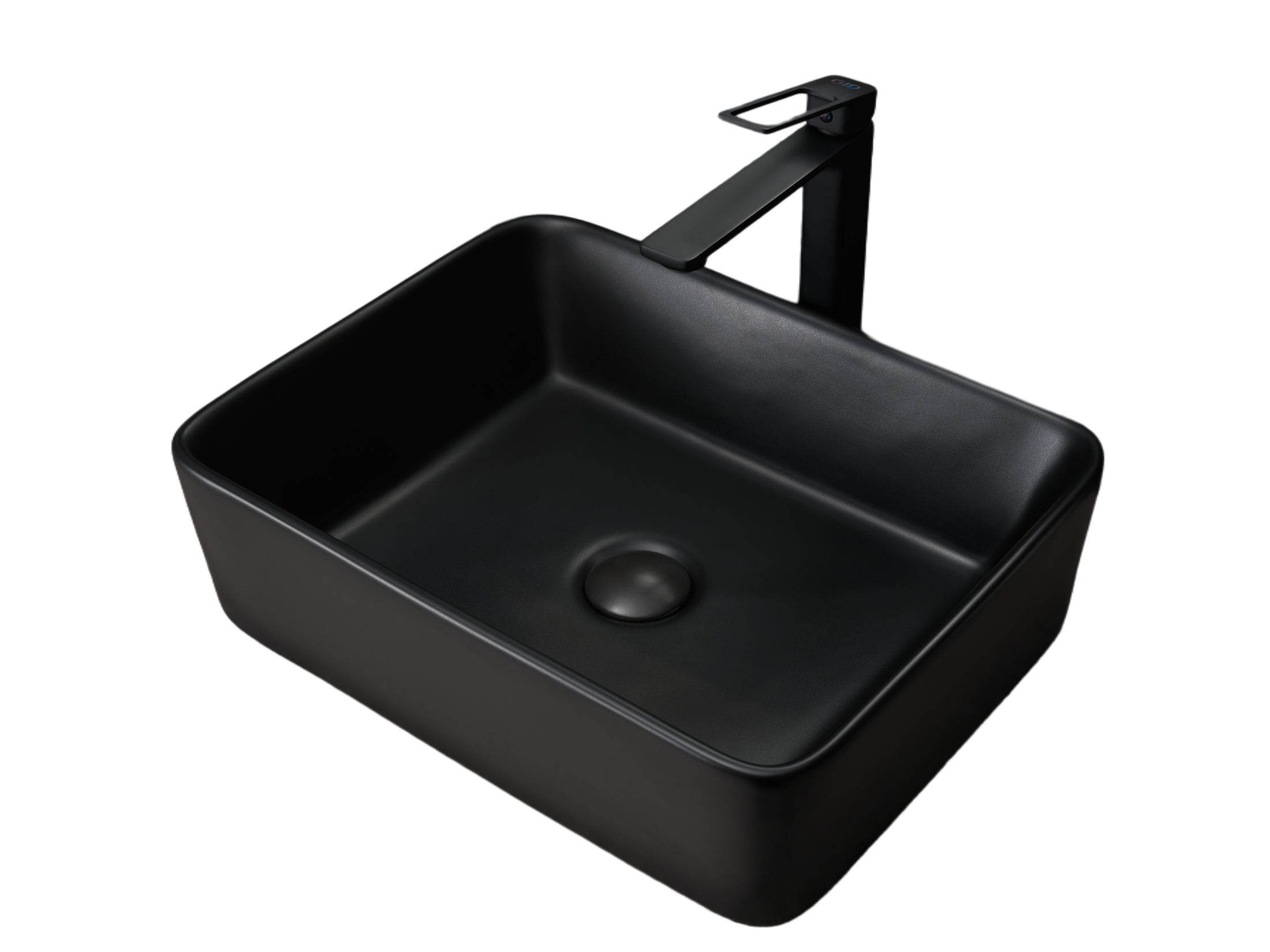 Раковина Gid Bm9103 53374 накладная черная матовая 48x37x13