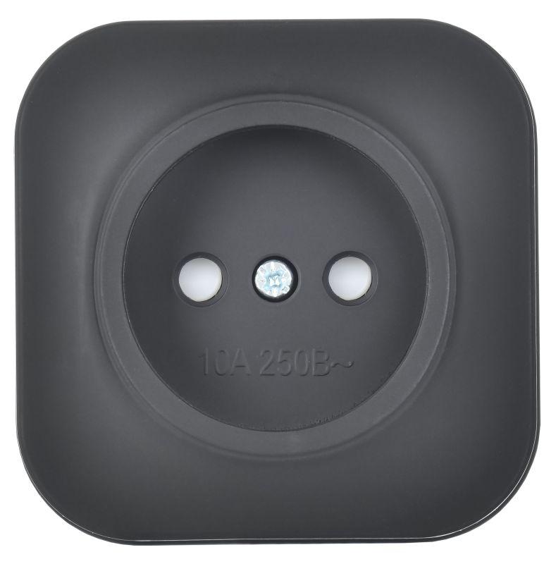 Розетка ОП GLORY РСш20-2-ХЧм 10А без заземл. защ. шторки черн. матов. IEK ERH13-K02M-10