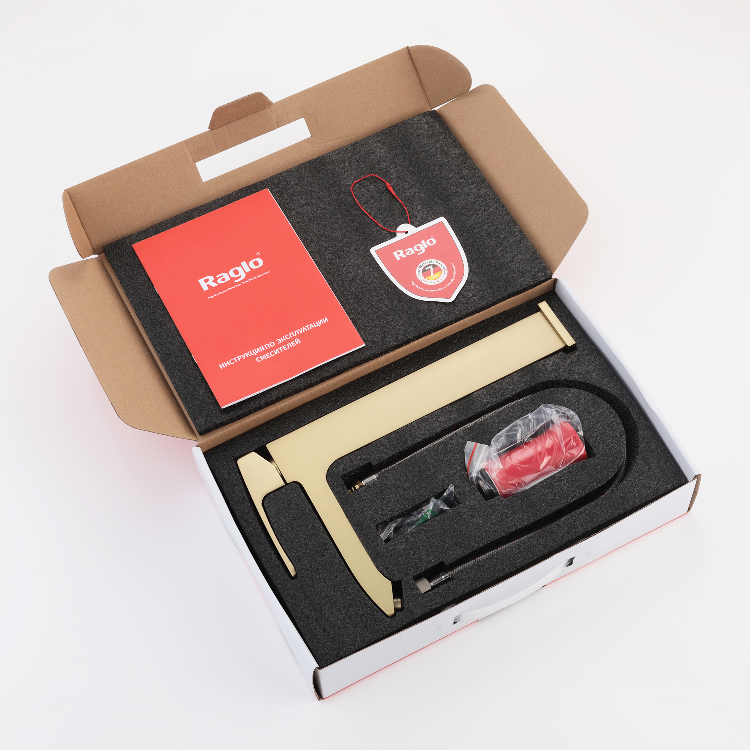 Смеситель для раковины Raglo R01.15.03, золотой сатин