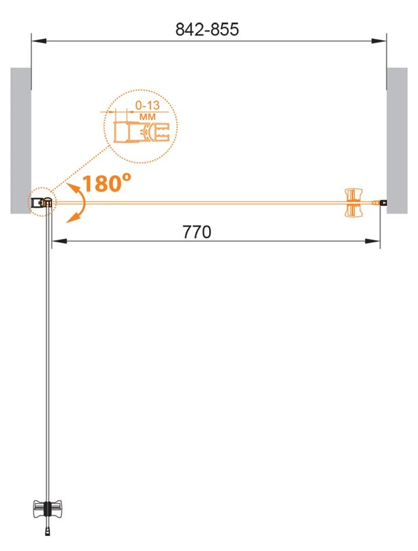 Душевая дверь CEZARES ECO-O-B-1-85-P-Cr