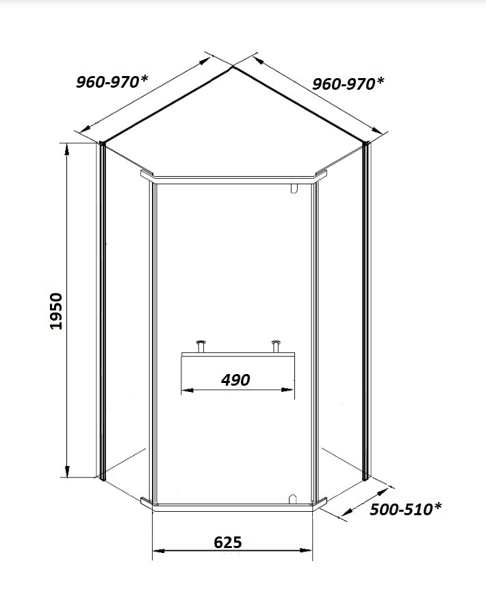 Ограждение CHIKA ZP101T душевое Ceruttispa без поддона (100x100x195)