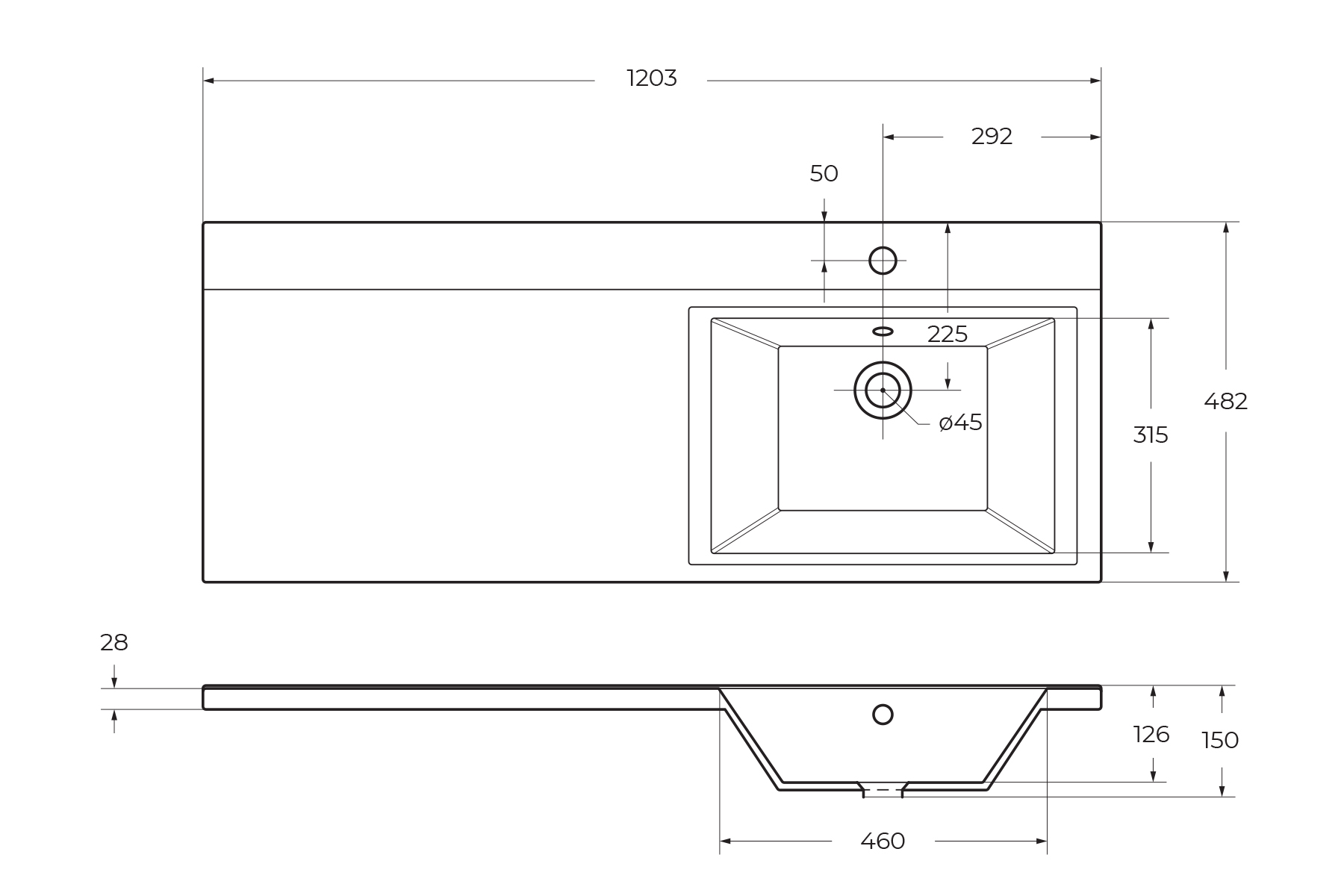 Раковина из литьевого мрамора BelBagno BB1200/480-LV-MR-R