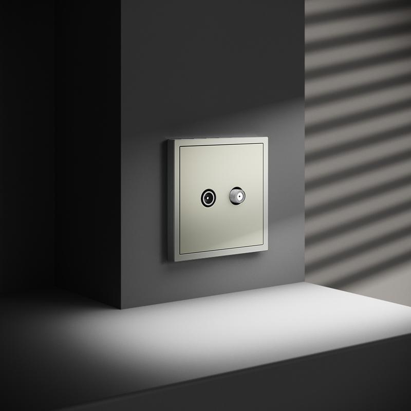 Розетка телевизионная оконечная TV + SAT 2-м СП S70 механизм сталь Voltum VLS060405