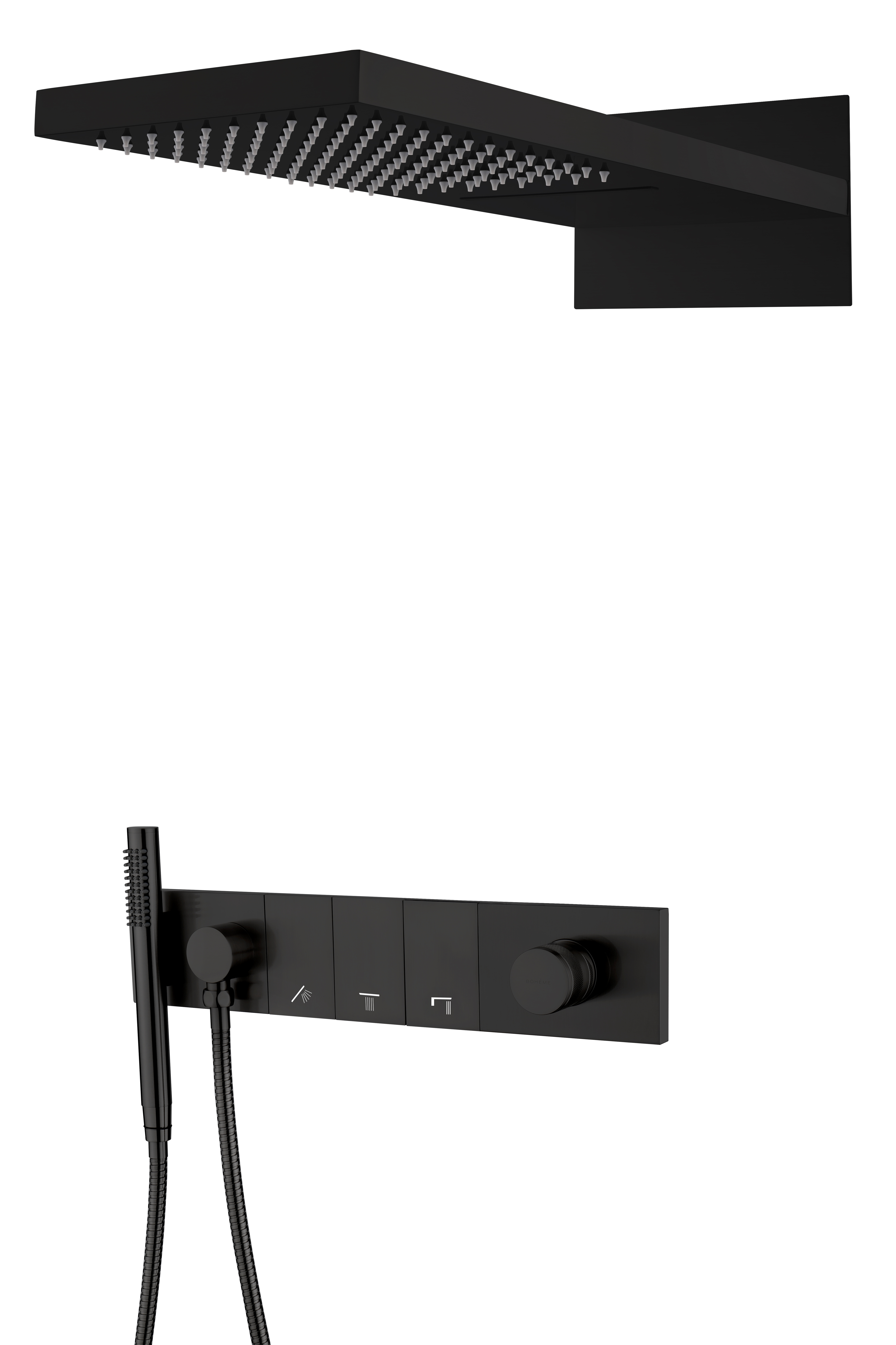 Встроенная душевая система  ZODIAC с термостатом, трехпозиционная SHINE GUN METAL