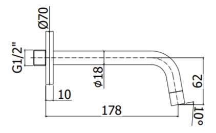 Излив из стены d.18 Paffoni LIGHT ZBOC045BO Белый матовый