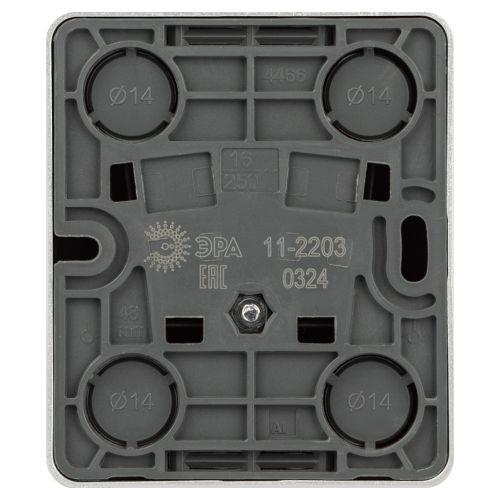 Розетка Эксперт 11-2203-03 2P+E Schuko IP20 16А-250В ОУ алюм. Эра Б0063020