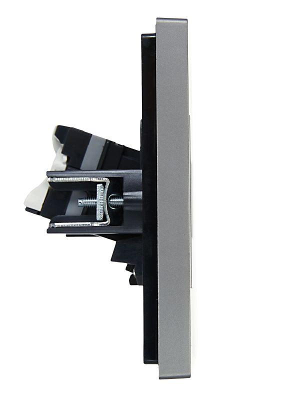 Розетка компьютерная 2-м RJ45 кат.5E FORTE&PIANO FP533 сталь IEK FP-K20-1-K46