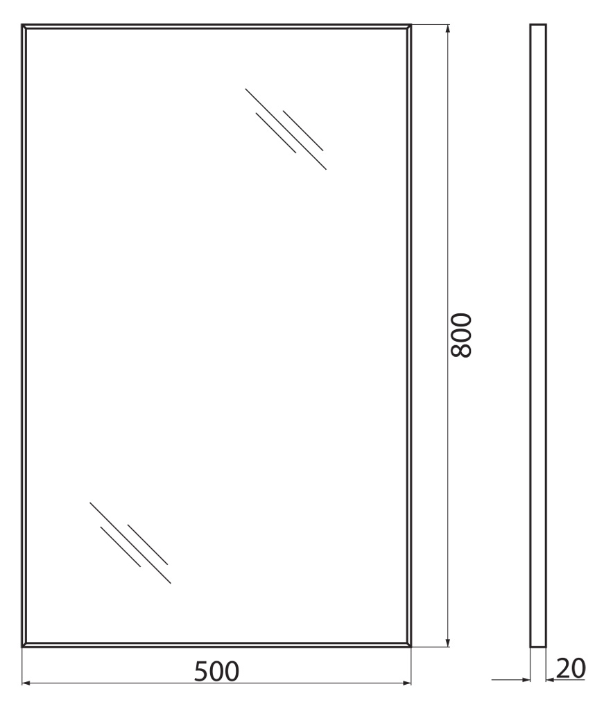 Зеркало BelBagno SPC-AL-500-800