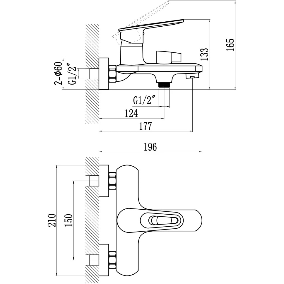 Смеситель для ванны Savol S-600603A, хром