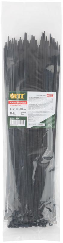 Хомут для проводов 3.6х300мм нейлон. черн. (уп.100шт) FIT 60351