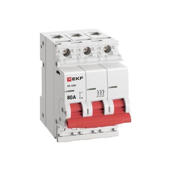 Выключатель нагрузки 3п 80А ВН-125N PROxima EKF S1253080