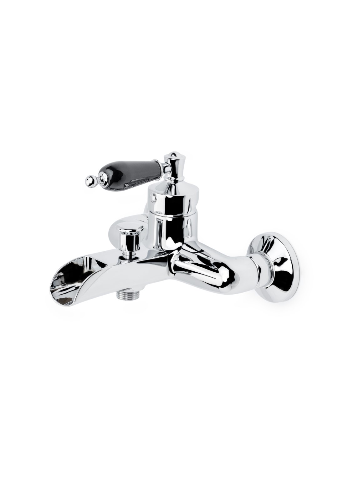 Смеситель для ванны Vogue хром с черной керамикой