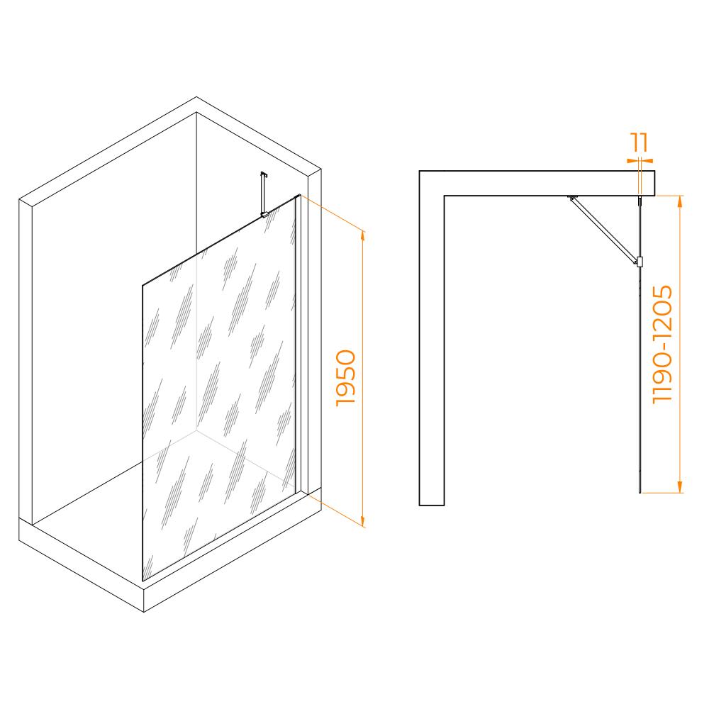 Душевая перегородка RGW WA-102W, 351010212-15