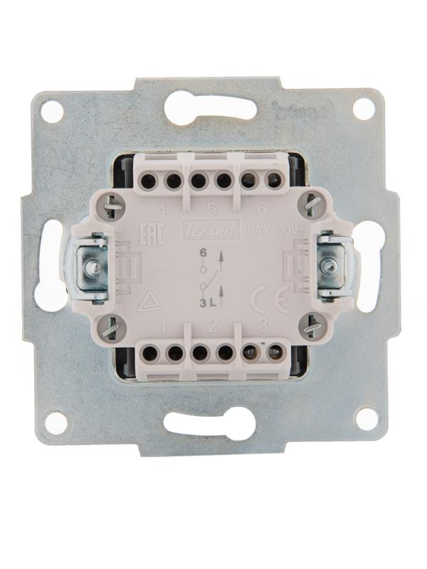 Выключатель 1-кл. 1п СП Karina 10А IP20 механизм матов. серебр. LEZARD 707-4388-100