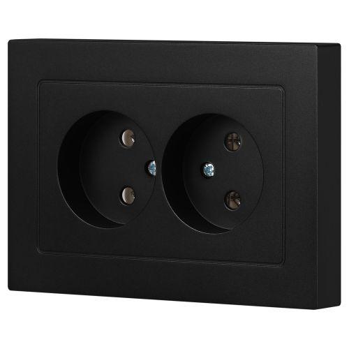 Розетка 2-м СП Accent 6-204-05 16А IP20 250В 2P AL/CU антрацит Intro Б0063465