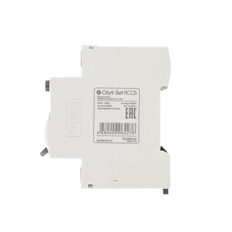 Выключатель дифференциального тока (УЗО) 4п 63А 30мА тип AC City9 Set 400В SE C9R36463